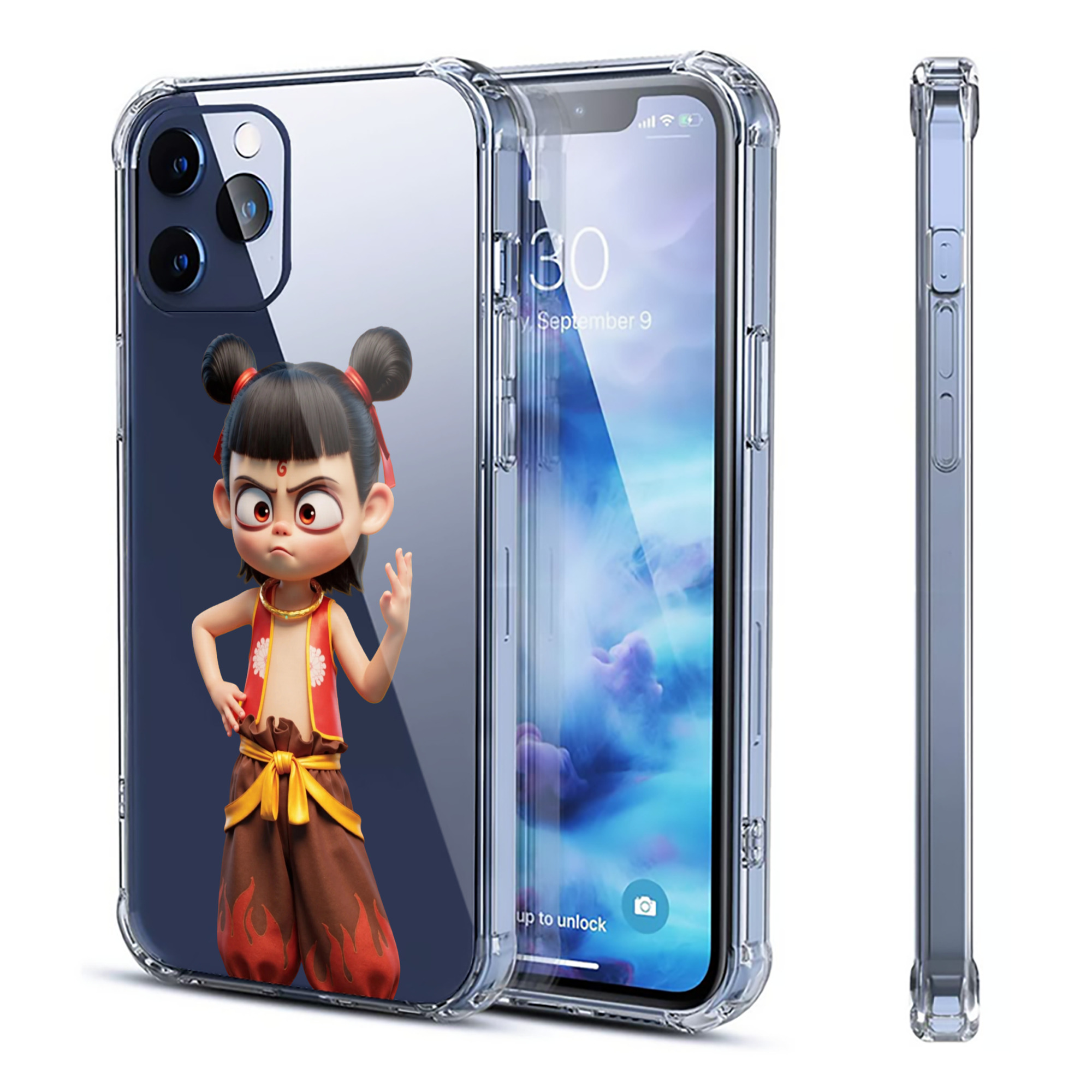 （画像用） Ne Zha 2 ナタ 魔童の大暴れ 【iPhone 12シリーズ対応】透明スマホケース（クリアソフトケース）